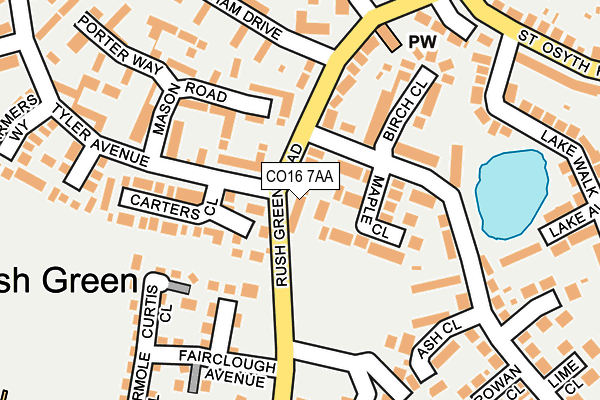 CO16 7AA map - OS OpenMap – Local (Ordnance Survey)