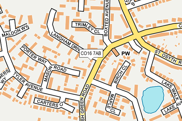 CO16 7AB map - OS OpenMap – Local (Ordnance Survey)