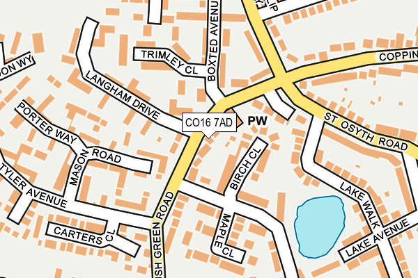 CO16 7AD map - OS OpenMap – Local (Ordnance Survey)