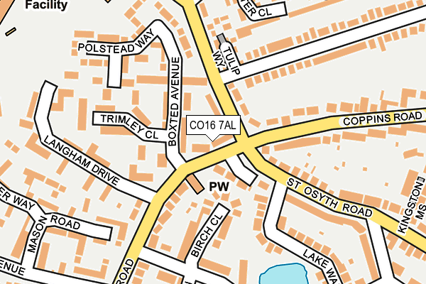 CO16 7AL map - OS OpenMap – Local (Ordnance Survey)