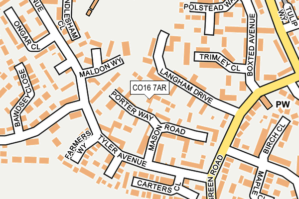 CO16 7AR map - OS OpenMap – Local (Ordnance Survey)