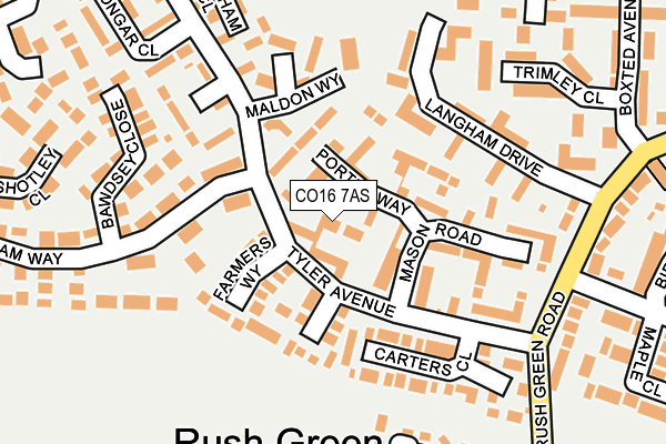 CO16 7AS map - OS OpenMap – Local (Ordnance Survey)