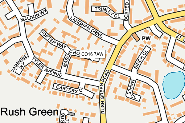 CO16 7AW map - OS OpenMap – Local (Ordnance Survey)