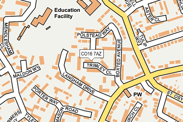 CO16 7AZ map - OS OpenMap – Local (Ordnance Survey)