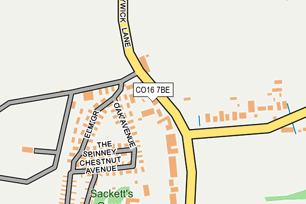 CO16 7BE map - OS OpenMap – Local (Ordnance Survey)