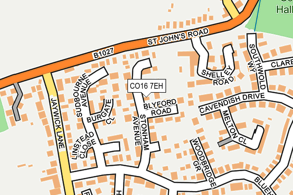 CO16 7EH map - OS OpenMap – Local (Ordnance Survey)