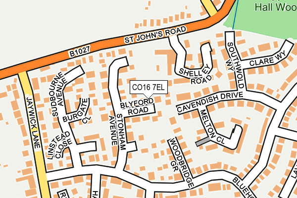 CO16 7EL map - OS OpenMap – Local (Ordnance Survey)