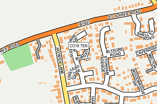 CO16 7EN map - OS OpenMap – Local (Ordnance Survey)