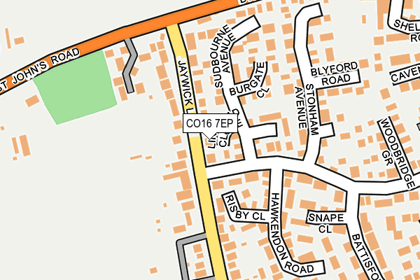 CO16 7EP map - OS OpenMap – Local (Ordnance Survey)