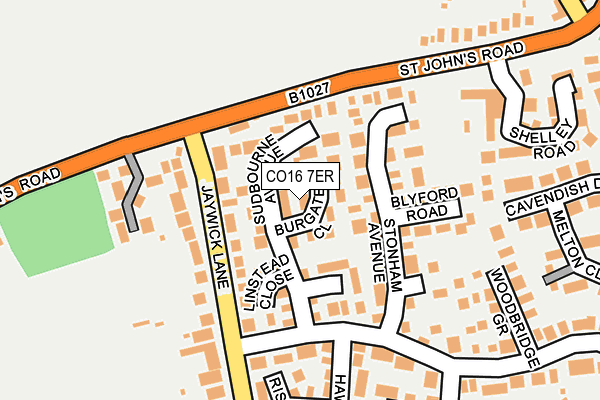 CO16 7ER map - OS OpenMap – Local (Ordnance Survey)