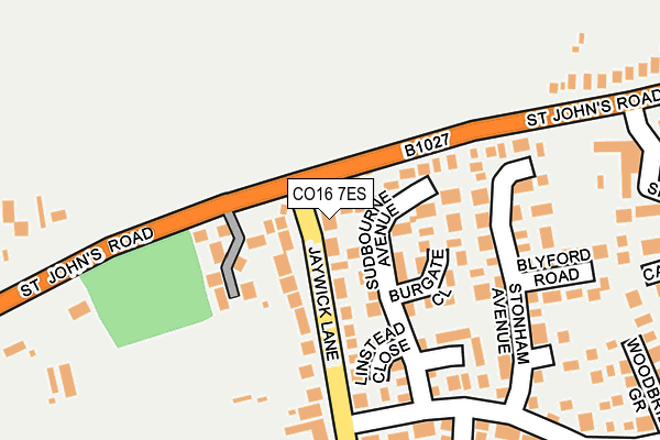 CO16 7ES map - OS OpenMap – Local (Ordnance Survey)