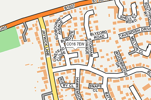 CO16 7EW map - OS OpenMap – Local (Ordnance Survey)