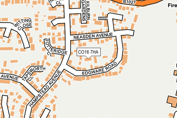 CO16 7HA map - OS OpenMap – Local (Ordnance Survey)