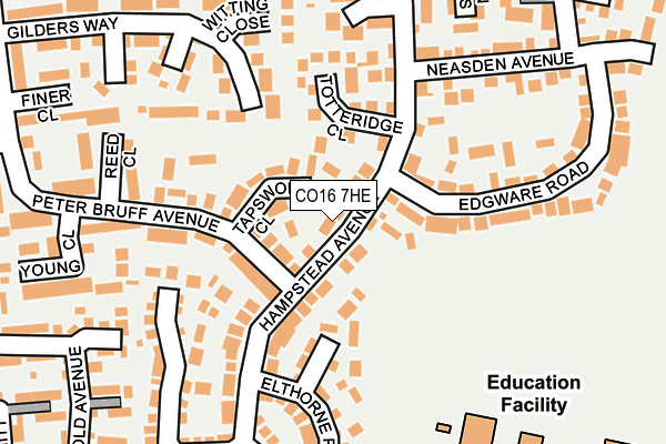 CO16 7HE map - OS OpenMap – Local (Ordnance Survey)