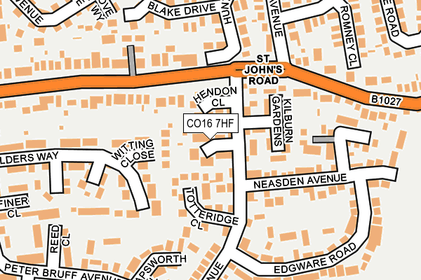 CO16 7HF map - OS OpenMap – Local (Ordnance Survey)