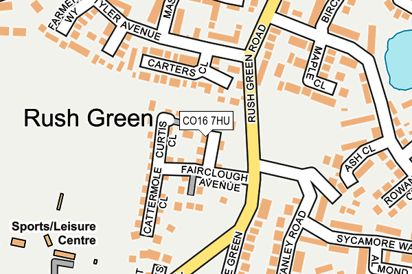 CO16 7HU map - OS OpenMap – Local (Ordnance Survey)