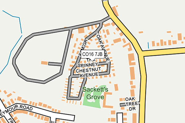 CO16 7JB map - OS OpenMap – Local (Ordnance Survey)