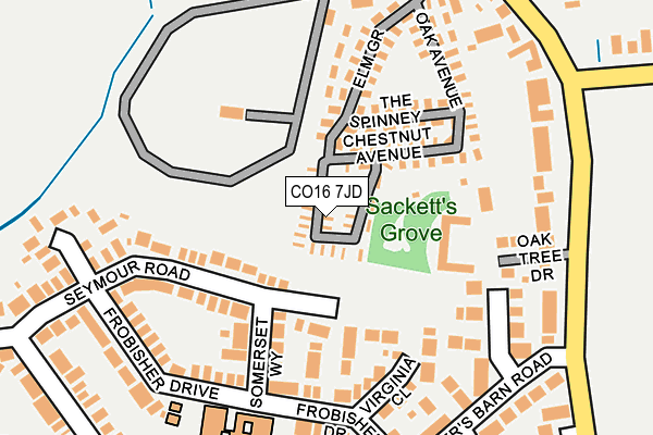 CO16 7JD map - OS OpenMap – Local (Ordnance Survey)
