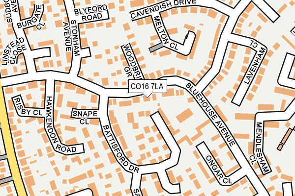 CO16 7LA map - OS OpenMap – Local (Ordnance Survey)