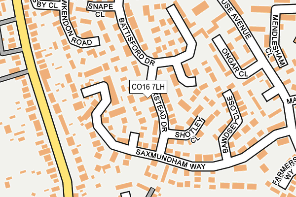 CO16 7LH map - OS OpenMap – Local (Ordnance Survey)