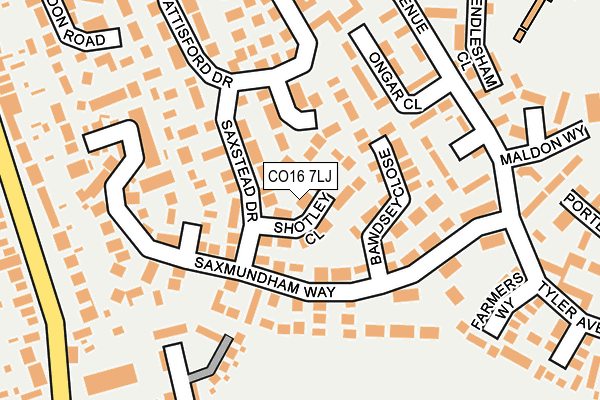 CO16 7LJ map - OS OpenMap – Local (Ordnance Survey)