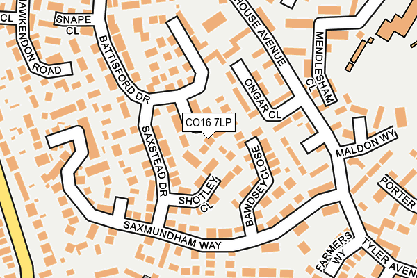 CO16 7LP map - OS OpenMap – Local (Ordnance Survey)