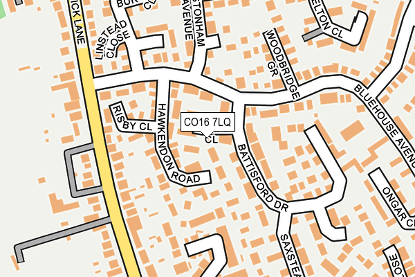 CO16 7LQ map - OS OpenMap – Local (Ordnance Survey)