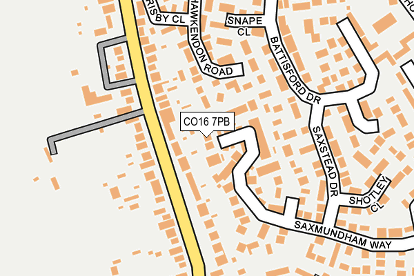 CO16 7PB map - OS OpenMap – Local (Ordnance Survey)