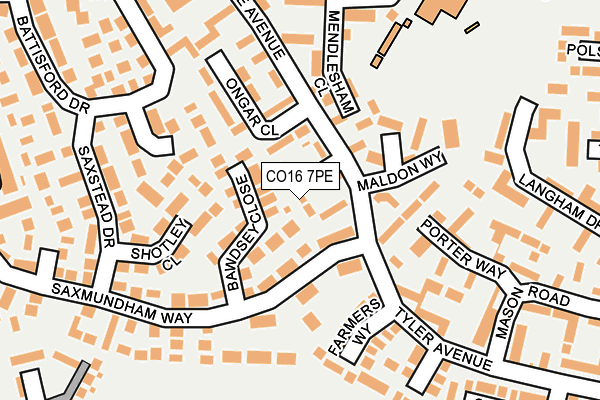 CO16 7PE map - OS OpenMap – Local (Ordnance Survey)