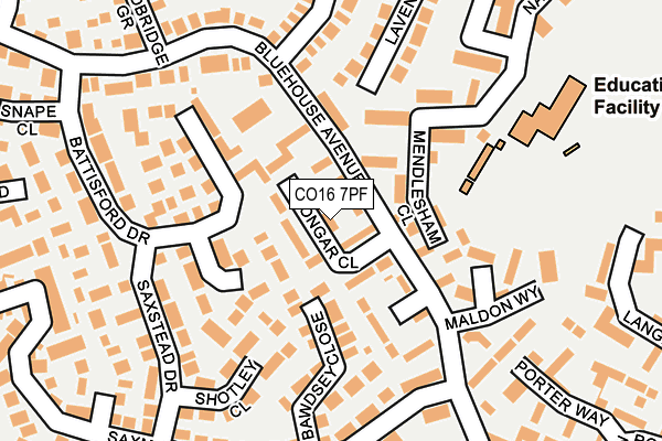 CO16 7PF map - OS OpenMap – Local (Ordnance Survey)