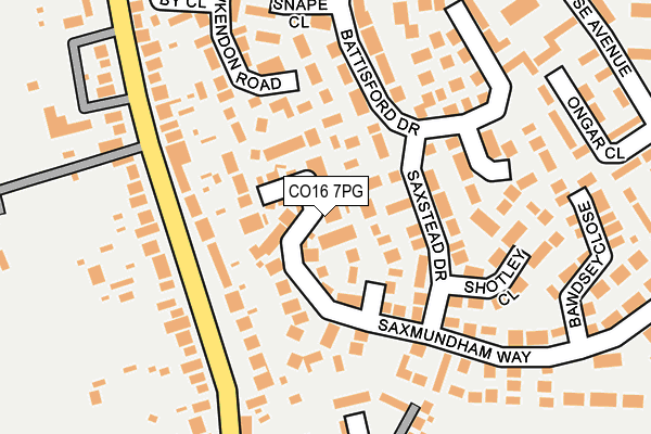 CO16 7PG map - OS OpenMap – Local (Ordnance Survey)