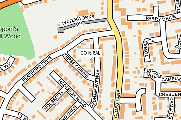 CO16 8AL map - OS OpenMap – Local (Ordnance Survey)