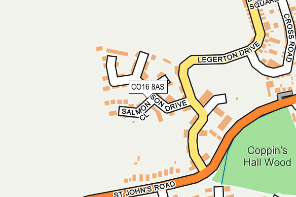 CO16 8AS map - OS OpenMap – Local (Ordnance Survey)