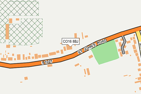 CO16 8BJ map - OS OpenMap – Local (Ordnance Survey)