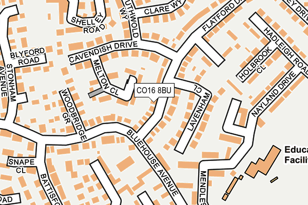 CO16 8BU map - OS OpenMap – Local (Ordnance Survey)
