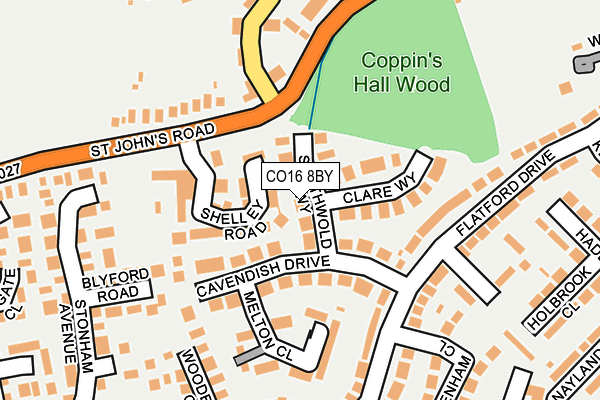 CO16 8BY map - OS OpenMap – Local (Ordnance Survey)