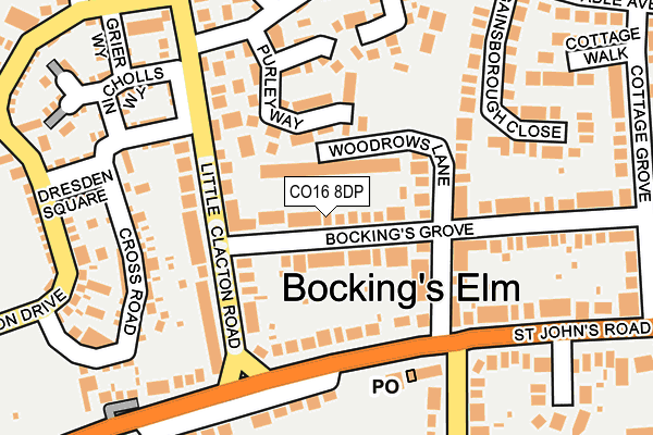 CO16 8DP map - OS OpenMap – Local (Ordnance Survey)