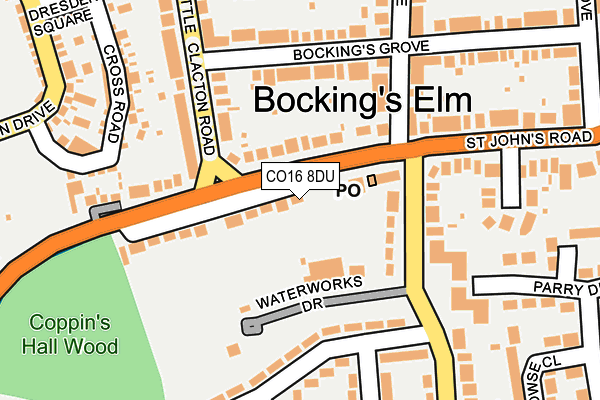 CO16 8DU map - OS OpenMap – Local (Ordnance Survey)