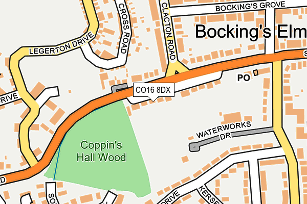 CO16 8DX map - OS OpenMap – Local (Ordnance Survey)