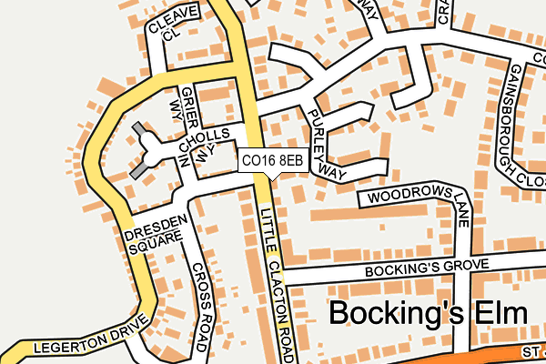 CO16 8EB map - OS OpenMap – Local (Ordnance Survey)