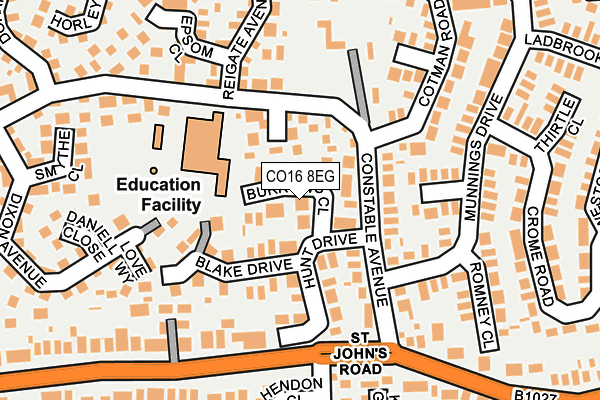 CO16 8EG map - OS OpenMap – Local (Ordnance Survey)