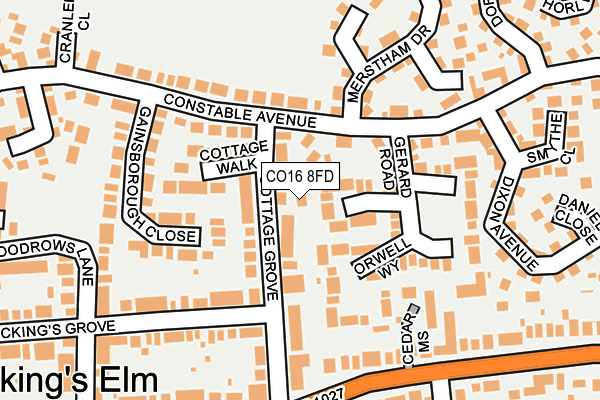 CO16 8FD map - OS OpenMap – Local (Ordnance Survey)