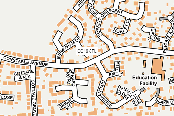 CO16 8FL map - OS OpenMap – Local (Ordnance Survey)