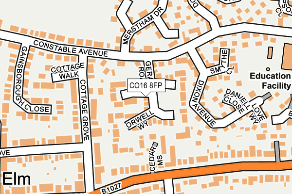 CO16 8FP map - OS OpenMap – Local (Ordnance Survey)