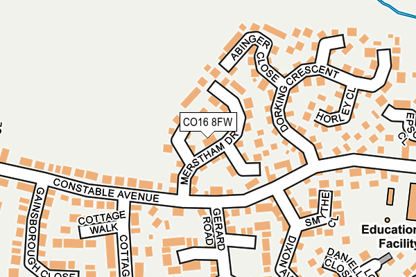 CO16 8FW map - OS OpenMap – Local (Ordnance Survey)