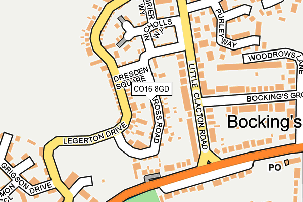 CO16 8GD map - OS OpenMap – Local (Ordnance Survey)