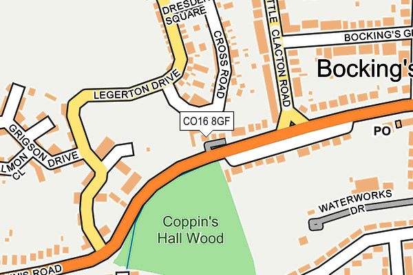 CO16 8GF map - OS OpenMap – Local (Ordnance Survey)
