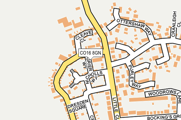 CO16 8GN map - OS OpenMap – Local (Ordnance Survey)