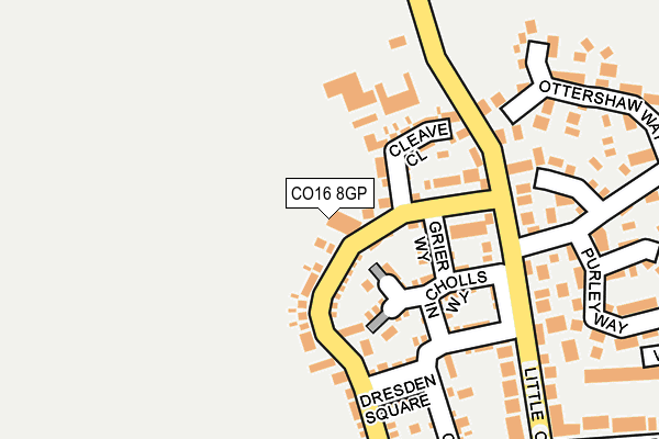 CO16 8GP map - OS OpenMap – Local (Ordnance Survey)