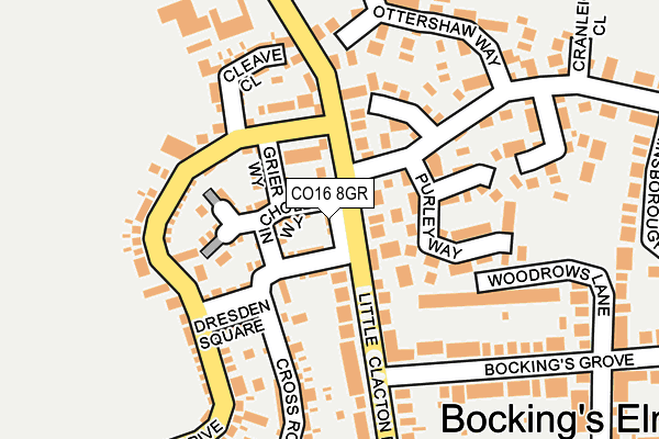 CO16 8GR map - OS OpenMap – Local (Ordnance Survey)